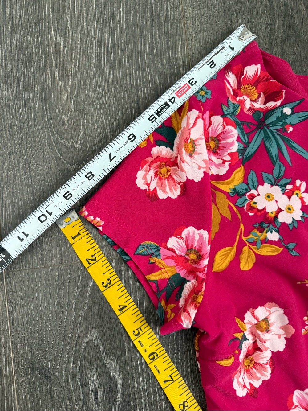 LOFT Fuchsia Floral Fit-and-Flare pleated Midi Dress Flare Wedding Guest Size 8P - Picture 5 of 7